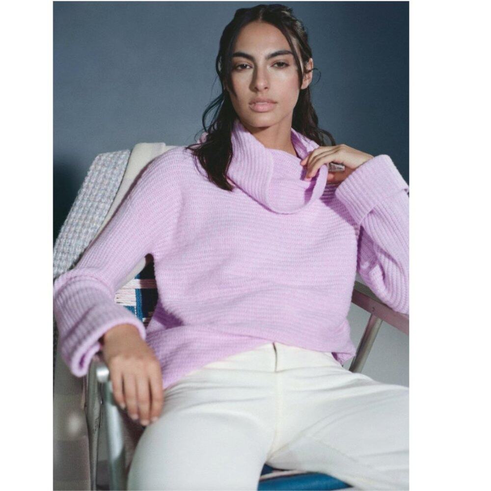 Anthropologie Pilcro Cowl Neck Cuffed Sweater in Lilac